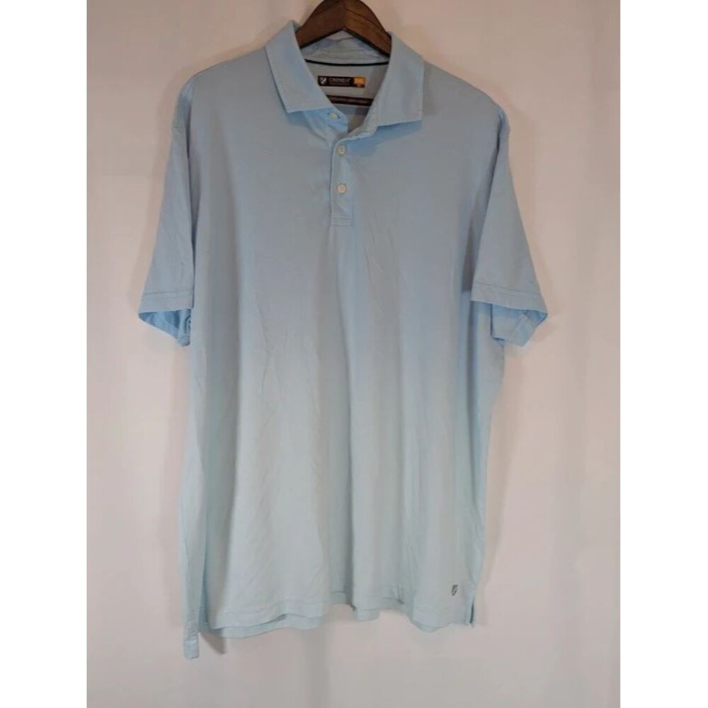 Cremieux Performance Mens Polo Shirt XXL Short Sleeve Light Blue Golf Casual